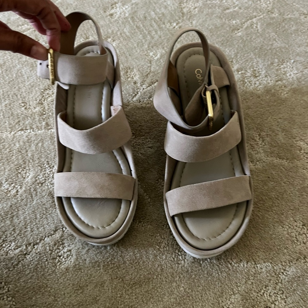 Calvin Klein sude sandals.